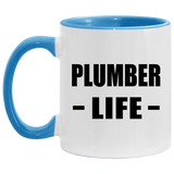 Plumber Life - 11oz Accent Mug Blue