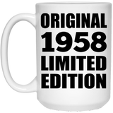 66th Birthday Original 1958 Limited Edition - 15oz Coffee Mug