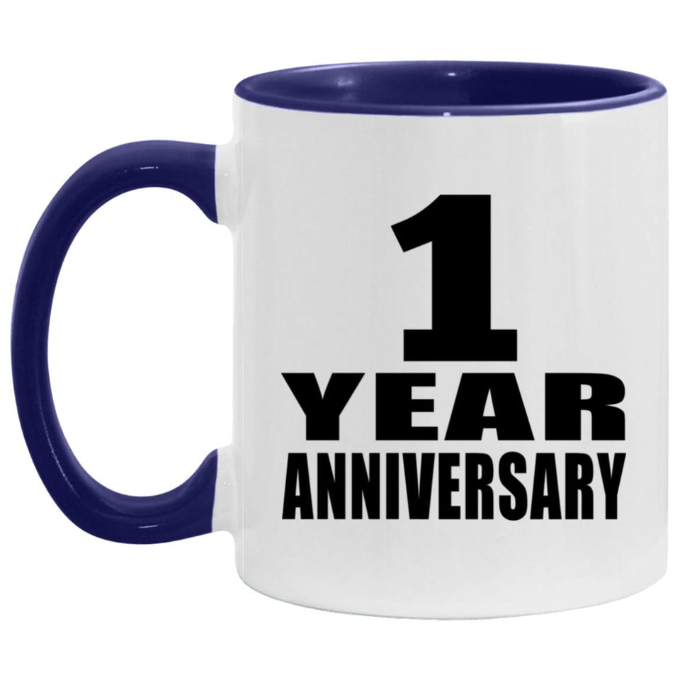 1st Anniversary 1 Year - 11oz Accent Mug Purple