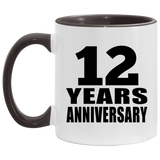 12th Anniversary 12 Years - 11oz Accent Mug Black