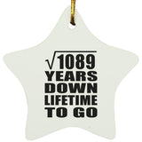 33rd Anniversary Square Root of 1089 Years Lifetime To Go - Star Ornament