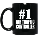 Number One #1 Air Traffic Controller - 11 Oz Coffee Mug Black