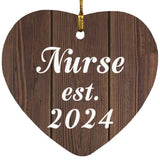 Nurse Established Est. 2024 - Heart Ornament D