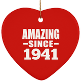 83rd Birthday Amazing Since 1941 - Heart Ornament