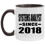Systems Analyst Since 2018 - 11oz Accent Mug Black