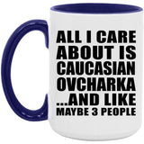 All I Care About Is Caucasian Ovcharka - 15oz Accent Mug Purple