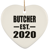 Butcher Established EST. 2020 - Heart Ornament