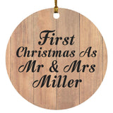 First Christmas As Mr & Mrs Miller - Circle Ornament C