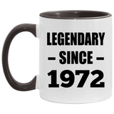 52nd Birthday Legendary Since 1972 - 11oz Accent Mug Black
