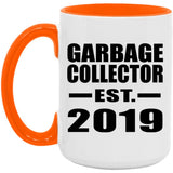 Garbage Collector Established EST. 2019 - 15oz Accent Mug Orange