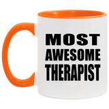 Most Awesome Therapist - 11oz Accent Mug Orange