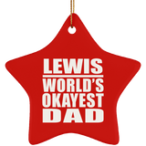 Lewis World's Okayest Dad - Star Ornament