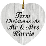First Christmas As Mr & Mrs Harris - Heart Ornament F