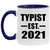 Typist Established Est. 2021 - 11oz Accent Mug Purple