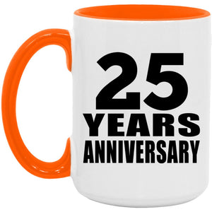 25th Anniversary 25 Years Anniversary - 15oz Accent Mug Orange