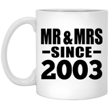 21st Anniversary Mr & Mrs Since 2003 - 11 Oz Coffee Mug