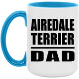 Airedale Terrier Dad - 15oz Accent Mug Blue