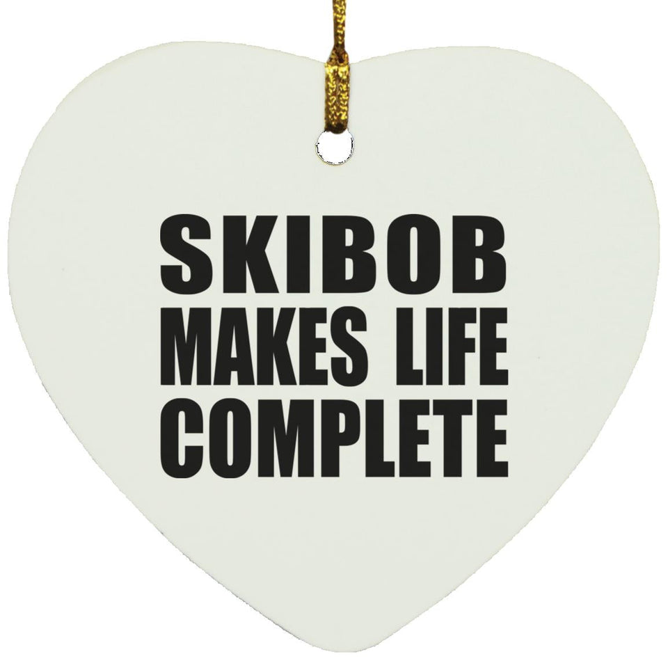 Skibob Makes Life Complete - Heart Ornament