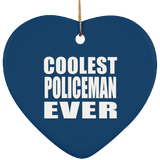 Coolest Policeman Ever - Heart Ornament