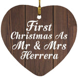 First Christmas As Mr & Mrs Herrera - Heart Ornament D