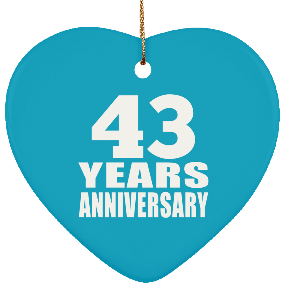43rd Anniversary 43 Years - Heart Ornament