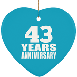 43rd Anniversary 43 Years - Heart Ornament