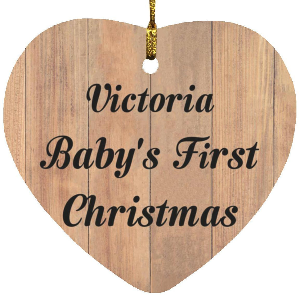 Victoria Baby's First Christmas - Heart Ornament C