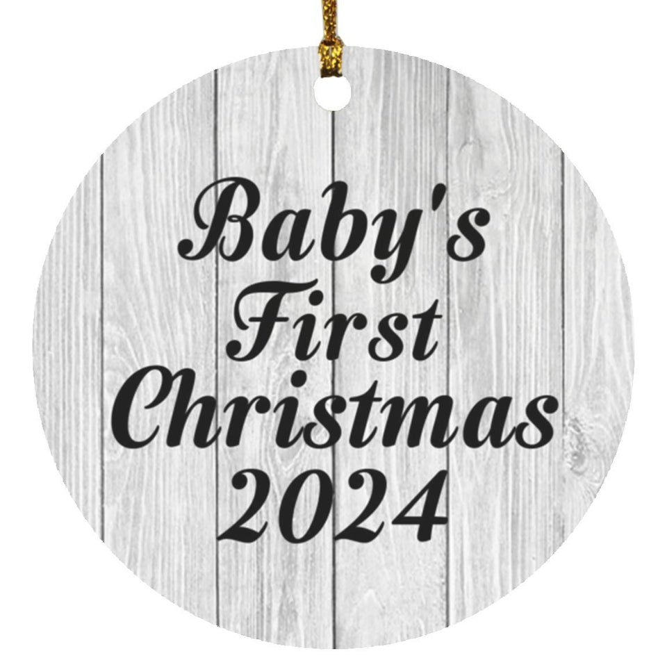 Baby's First Christmas 2024 - Circle Ornament F