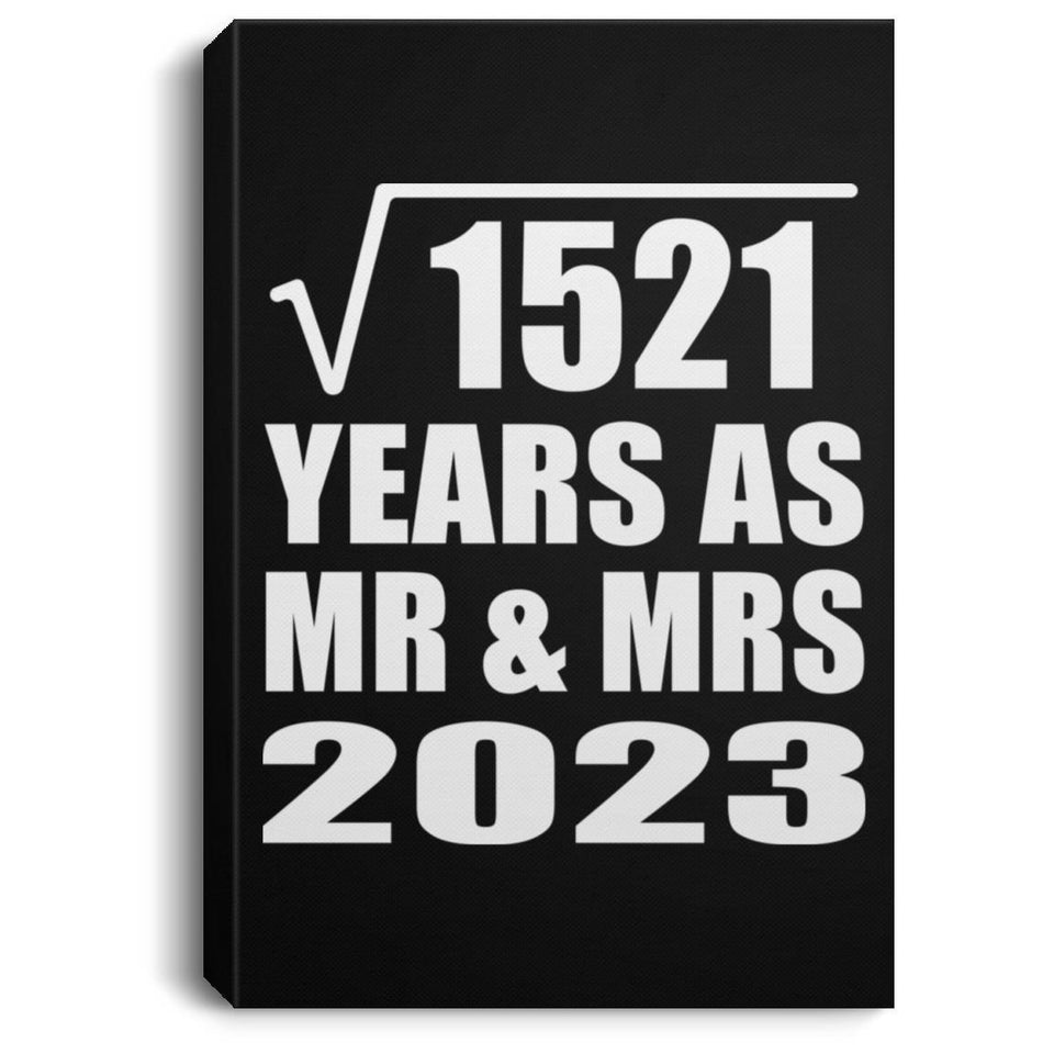 39th Anniversary Square Root of 1521 Years As Mr & Mrs 2023 - Canvas Portrait