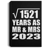 39th Anniversary Square Root of 1521 Years As Mr & Mrs 2023 - Canvas Portrait