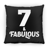 7th Birthday 7 & Fabulous - Throw Pillow Black