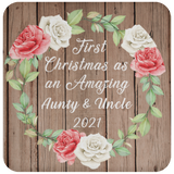 First Christmas As an Amazing Aunty & Uncle 2021 - Drink Coaster B