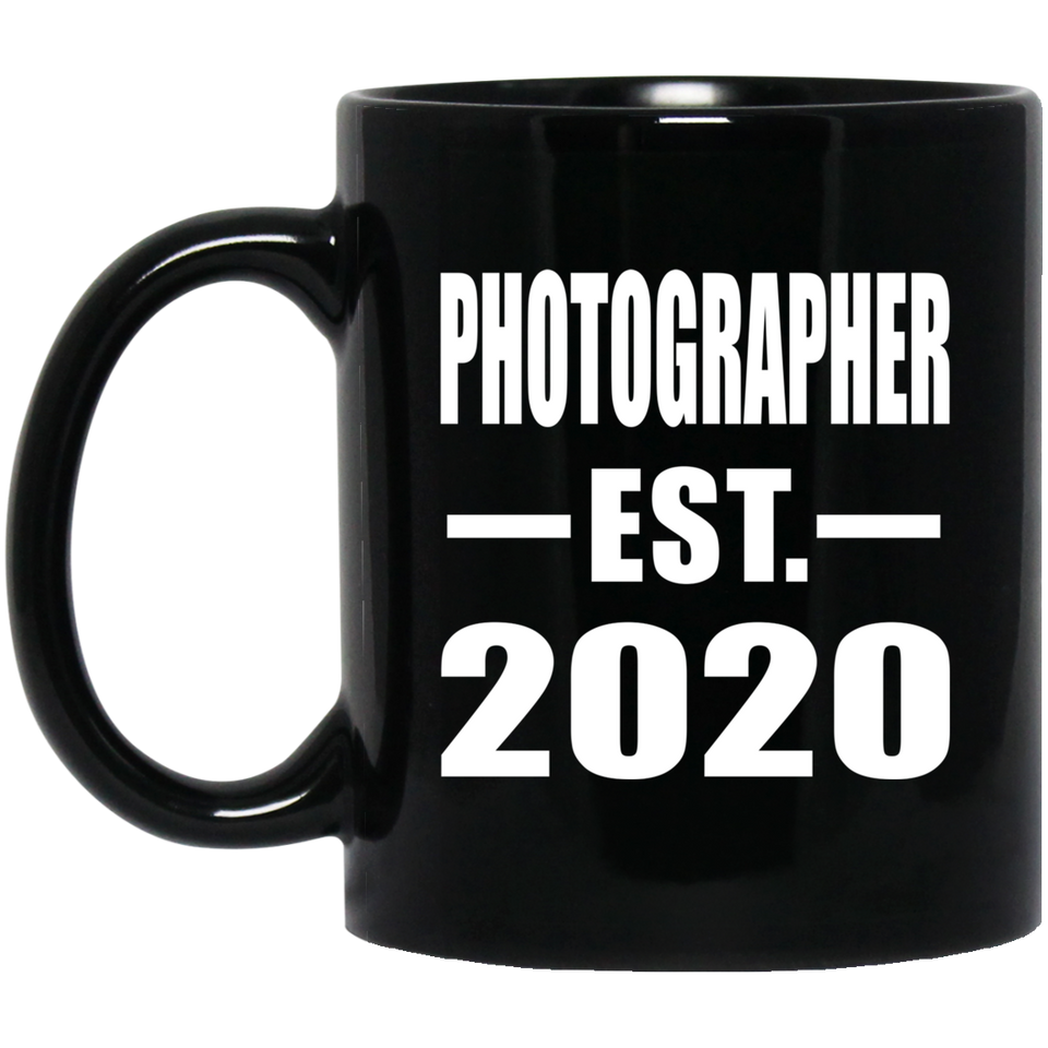 Photographer Established EST. 2020 - 11oz Coffee Mug Black