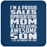 Proud Sales Representative Mom Of Awesome Son - Drink Coaster
