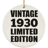 94th Birthday Vintage 1930 Limited Edition - Circle Ornament