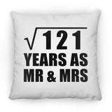 11th Anniversary Square Root of 121 Years As Mr & Mrs - Throw Pillow