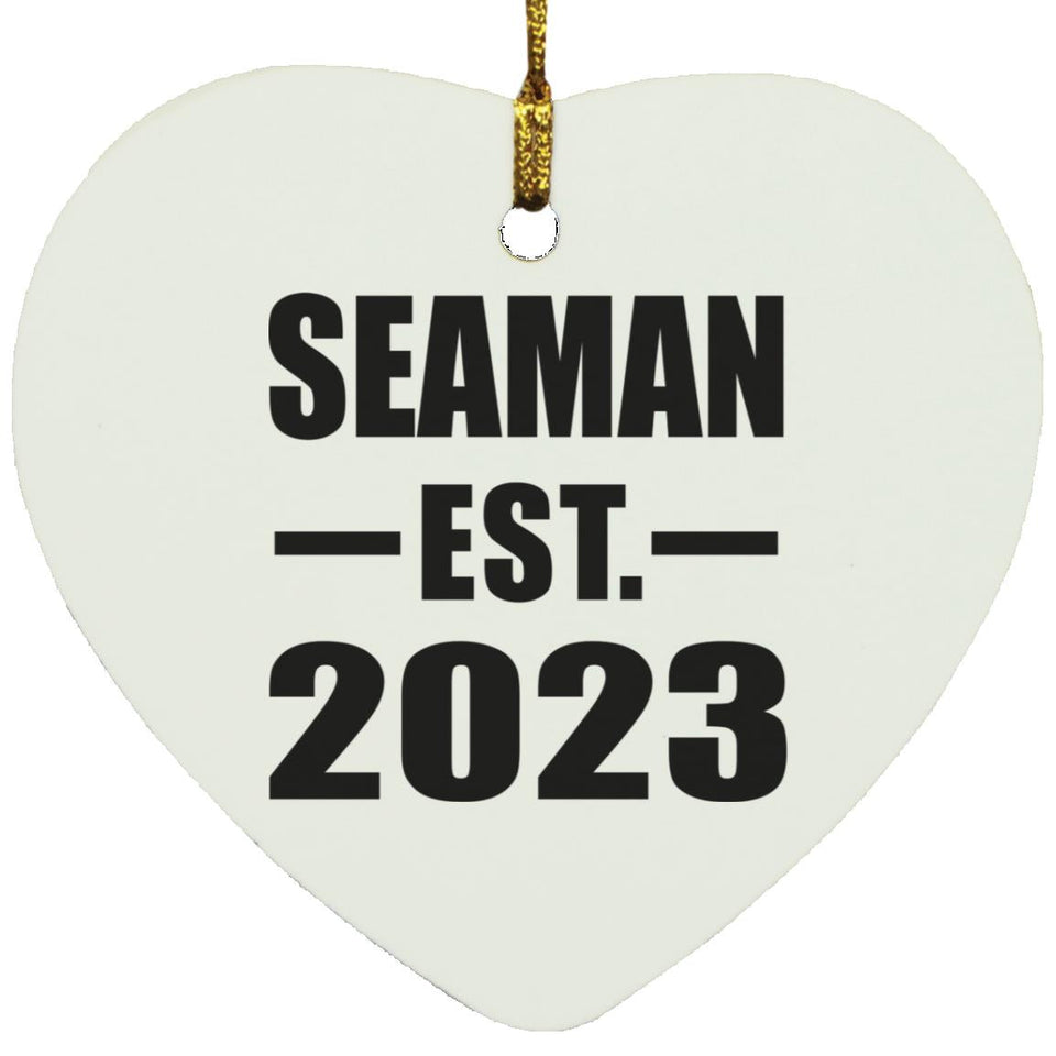 Seaman Established EST. 2023 - Heart Ornament