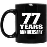 77th Anniversary 77 Years - 11 Oz Coffee Mug Black
