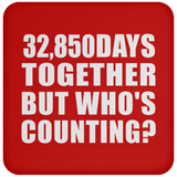 90th Anniversary 32,850 Days Together But Who's Counting - Drink Coaster
