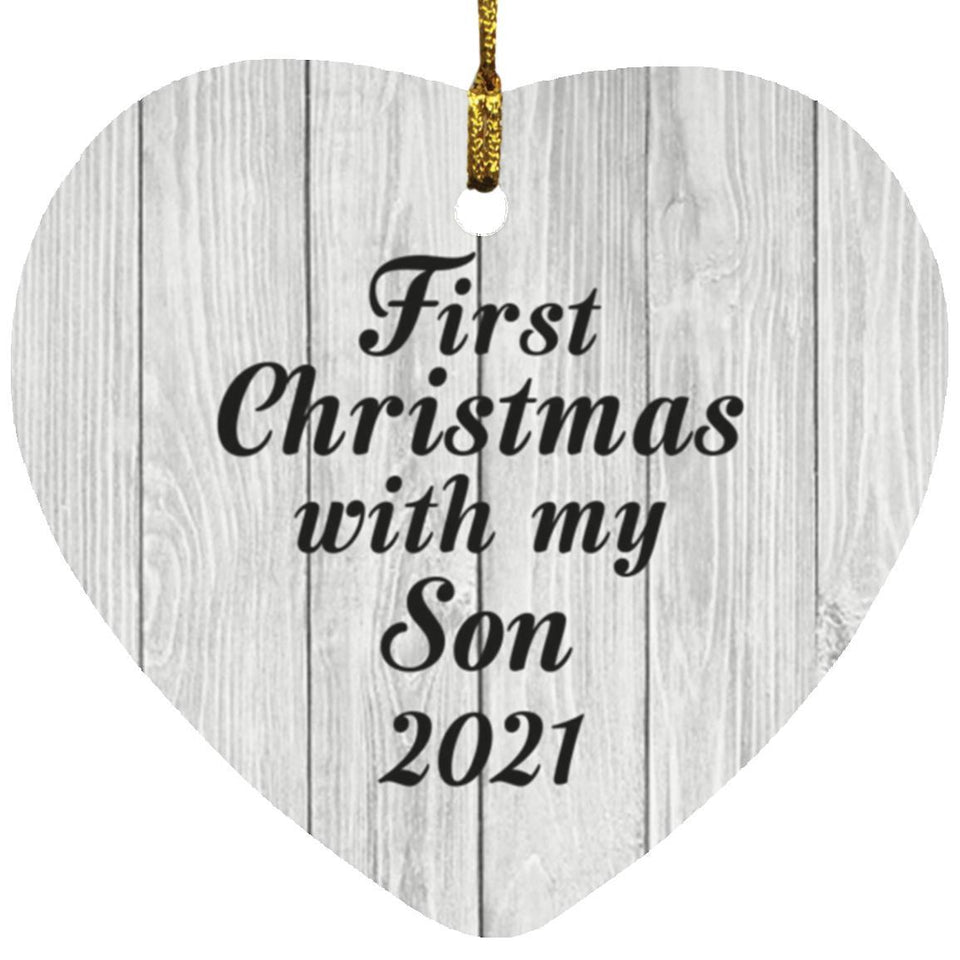 First Christmas With My Son 2021 - Heart Ornament F