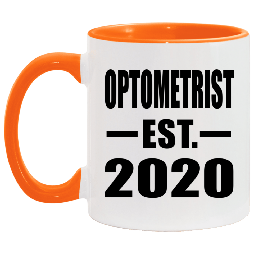 Optometrist Established EST. 2020 - 11oz Accent Mug Orange