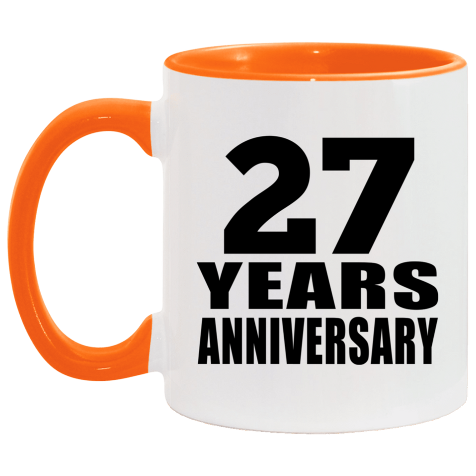 27th Anniversary 27 Years - 11oz Accent Mug Orange