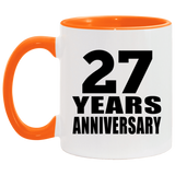 27th Anniversary 27 Years - 11oz Accent Mug Orange