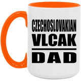 Czechoslovakian Vlcak Dad - 15oz Accent Mug Orange