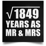 43rd Anniversary Square Root of 1849 Years As Mr & Mrs - Poster Square