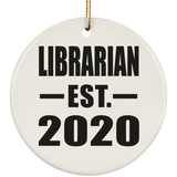 Librarian Established EST. 2020 - Circle Ornament