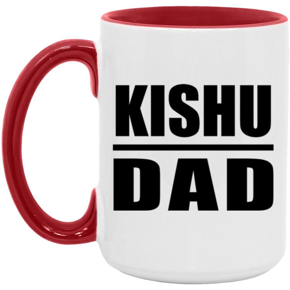 Kishu Dad - 15oz Accent Mug Red