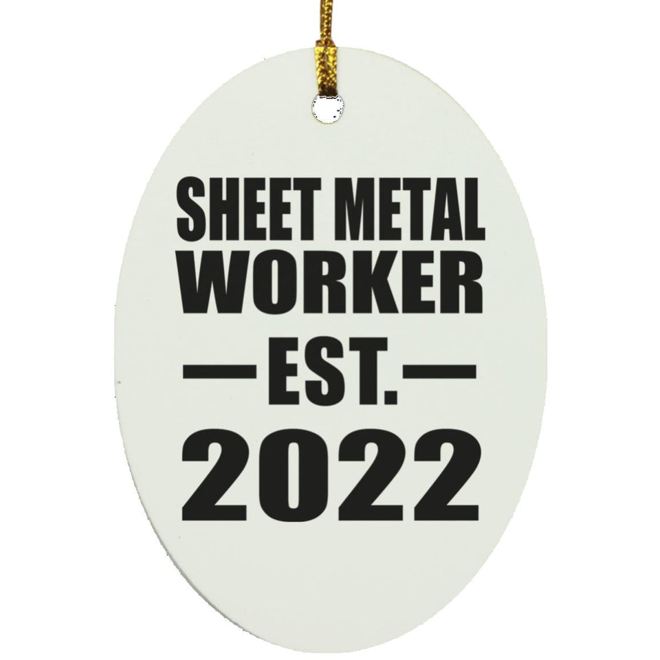 Sheet Metal Worker Established EST. 2022 - Oval Ornament