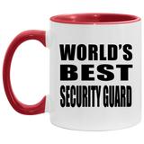 World's Best Security Guard - 11oz Accent Mug Red