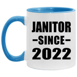 Janitor Since 2022 - 11oz Accent Mug Blue